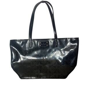 Kate Spade Large Harmony Metro Perforated Black Patent Leather Bag